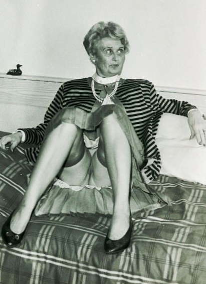 Vintage grannies stockings bandw